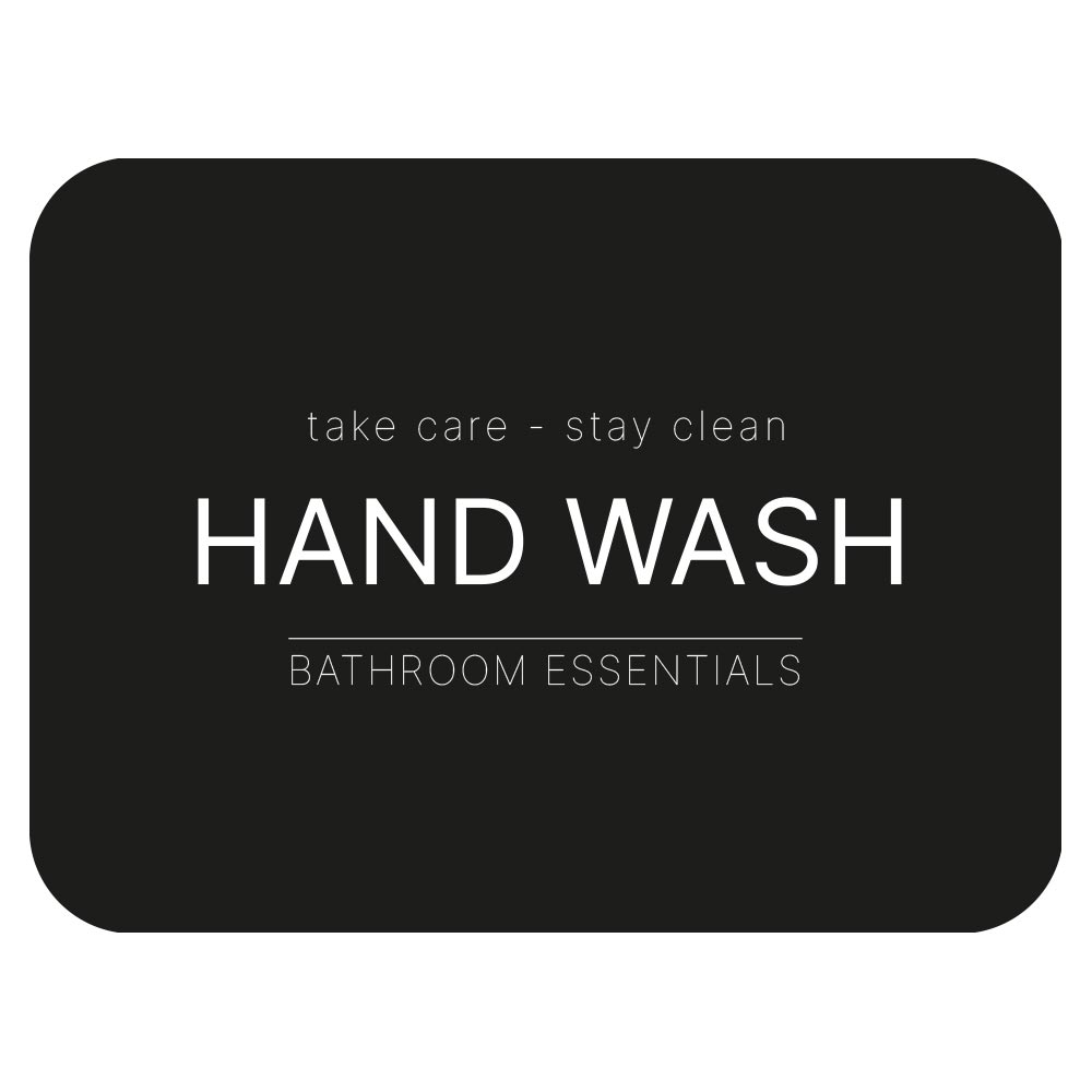 Selvklæbende Etiket - Hand Wash - Mat Sort i gruppen Badeværelsestilbehør / Alle Badeværelsestilbehør / Sæbedispenser & Sæbe hos Beslag Online (10104-BO)