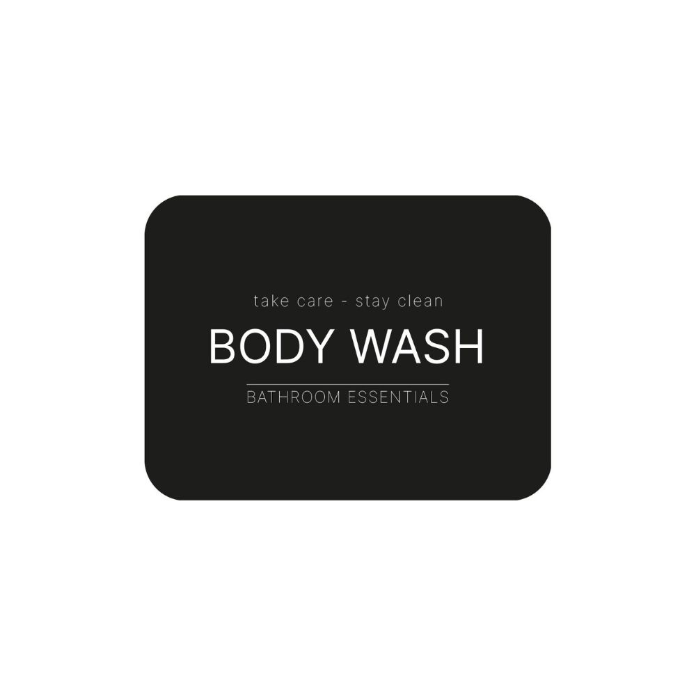 Selvklæbende Etiket - Body Wash - Mat Sort