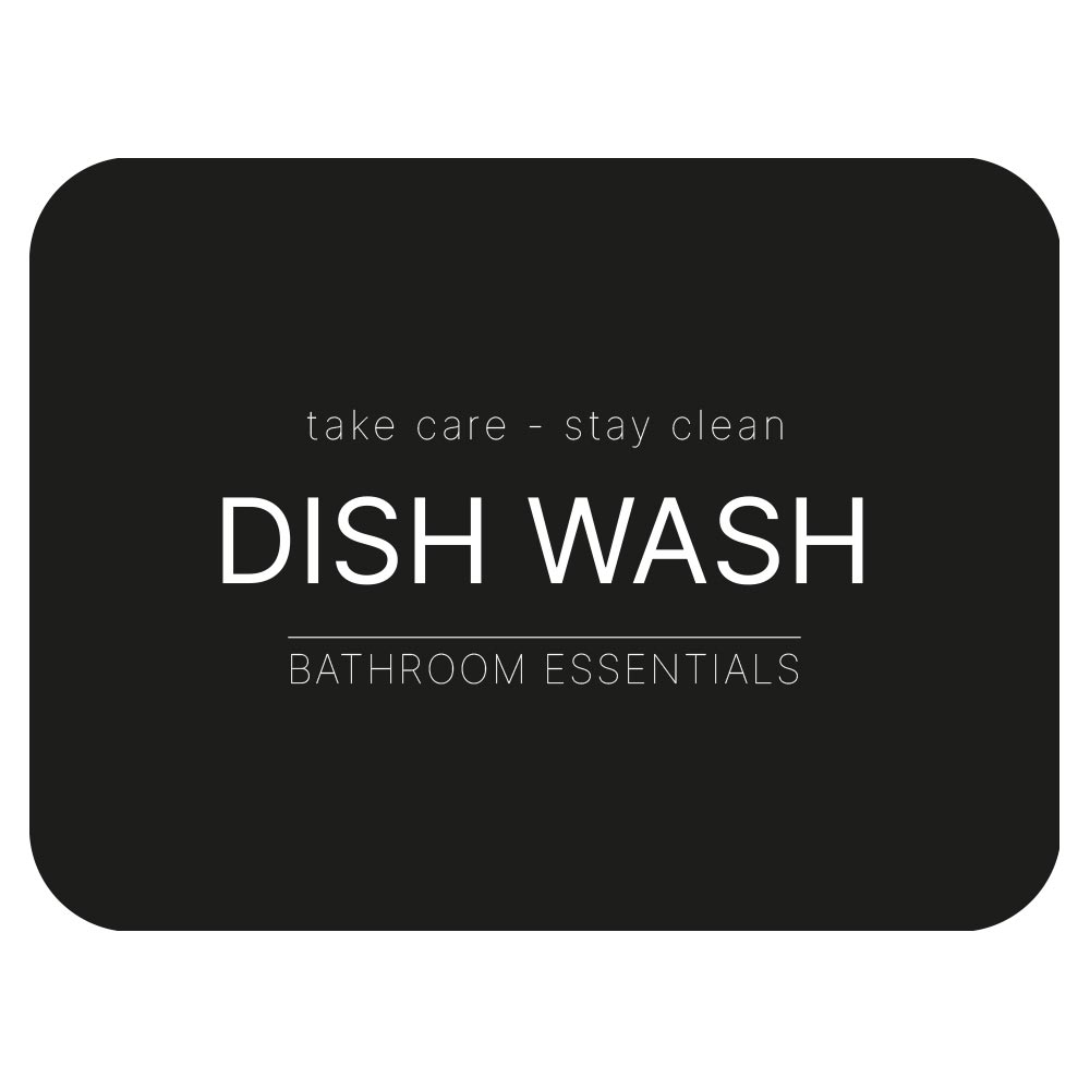Selvklæbende Etiket - Dish Wash - Mat Sort i gruppen Badeværelsestilbehør / Alle Badeværelsestilbehør / Sæbedispenser & Sæbe hos Beslag Online (10106-BO)