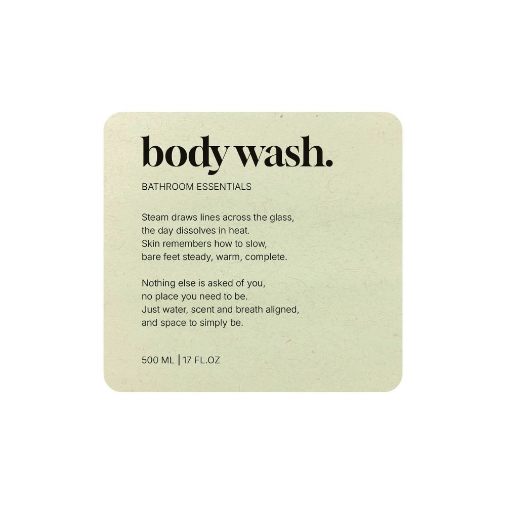 Selvklæbende Etiket Premium - Body Wash - Beige