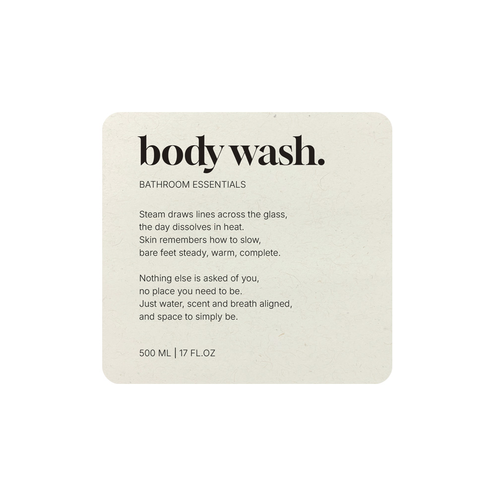 Selvklæbende Etiket Premium - Body Wash - Beige