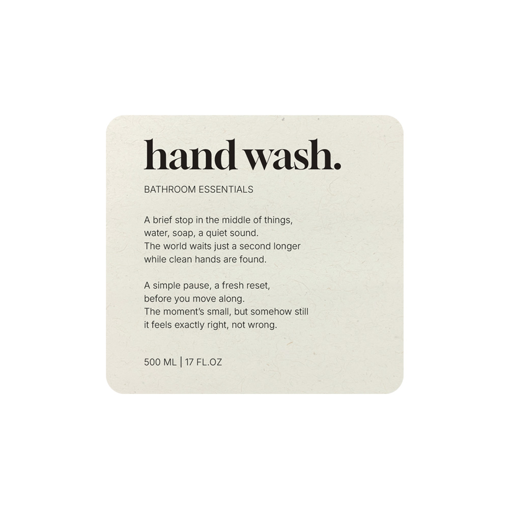 Selvklæbende Etiket Premium - Hand Wash - Beige