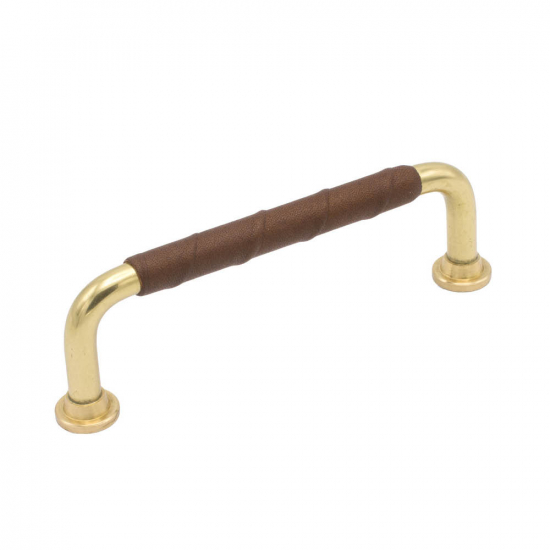 Greb 1353 - 96mm - Poleret Messing/Brunt Læder