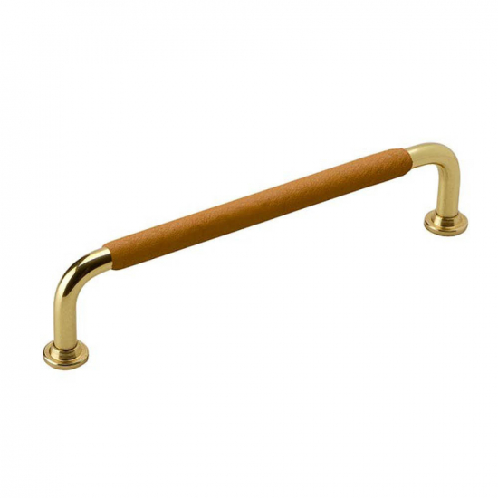 Greb 1353 - 128mm - Poleret Messing /Natur Læder Indpakket