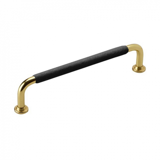 Greb 1353 - 128mm - Poleret Messing /Sort Læder Indpakket