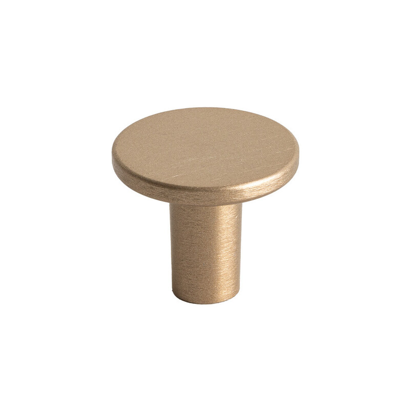 Knop Lund - 25mm - Børstet Lys Guld