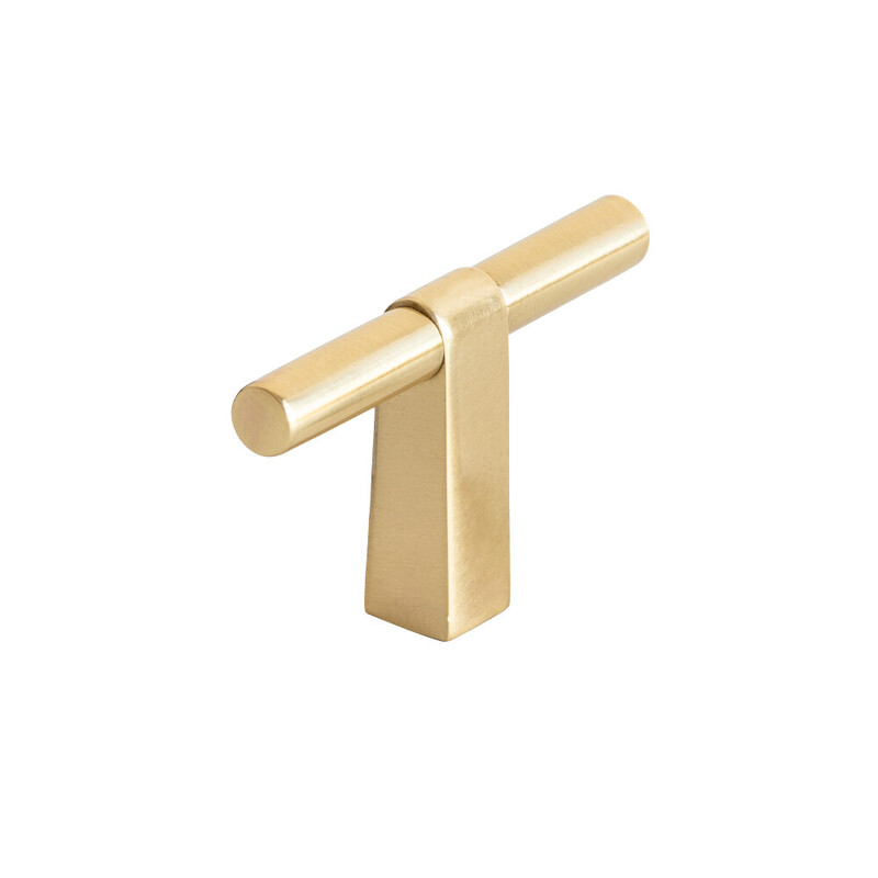 Knop T Petit - Poleret Messing