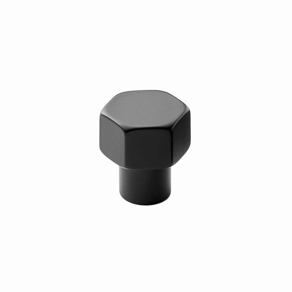 Knop Hexa - 24mm - Mat Sort  i gruppen Knopper / Farve/Materiale / Sort hos Beslag Online (352000-11)