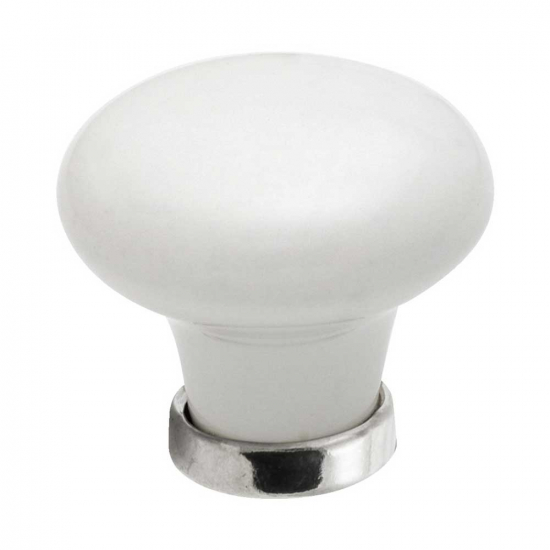 Knop 24136 - Hvid/Krom