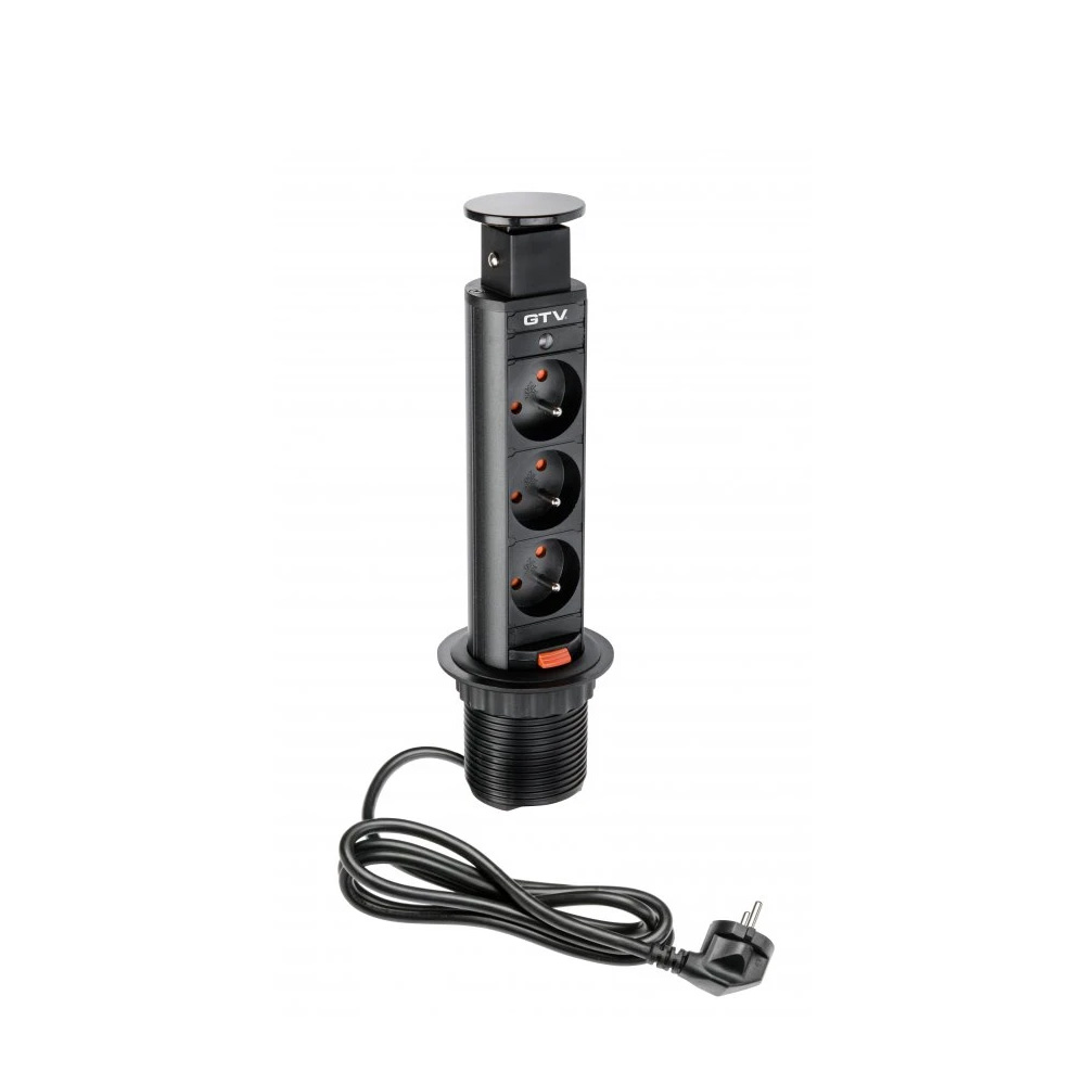 El-søjle 60mm 3stk 230V EU Stik – Sort