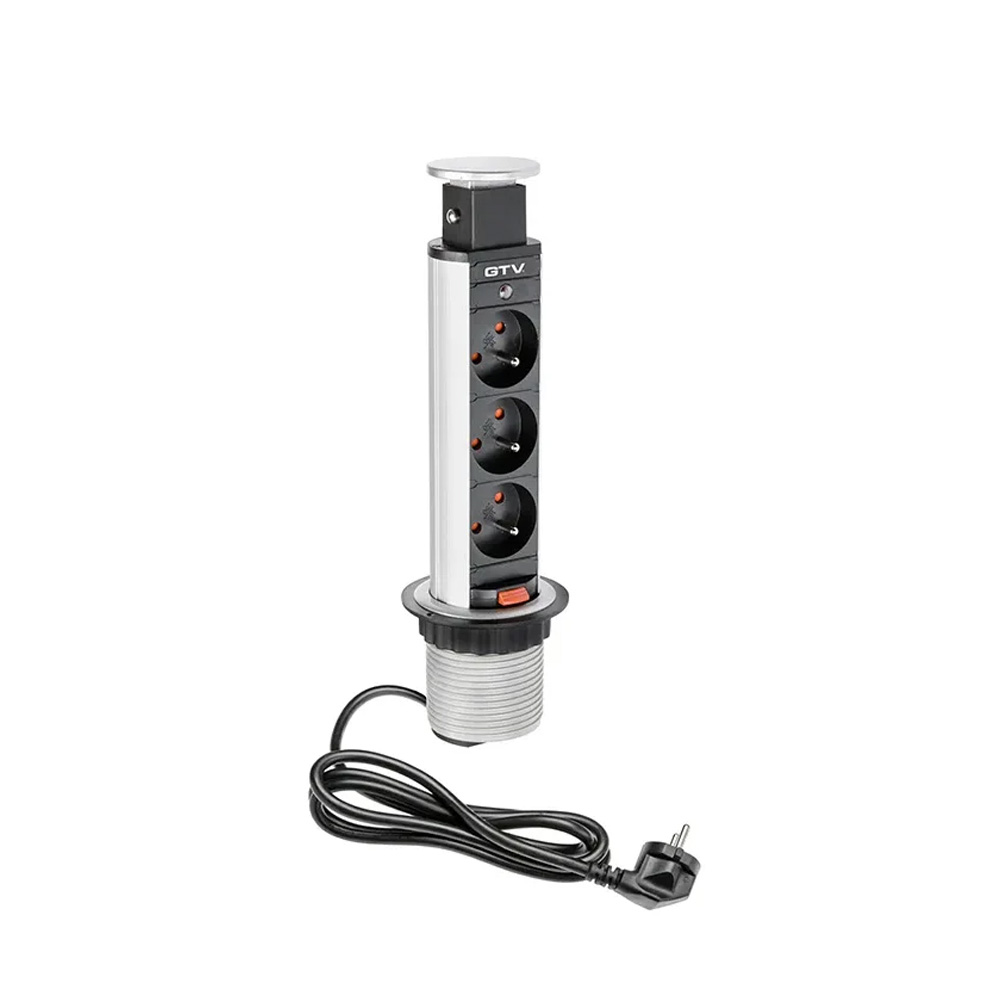 El-søjle 60mm 3stk 230V EU Stik – Sølv