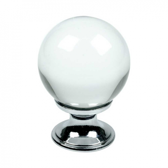 Knop Crystal - Glas/Krom i gruppen Knopper / Farve/Materiale / Hvide hos Beslag Online (430001-11)