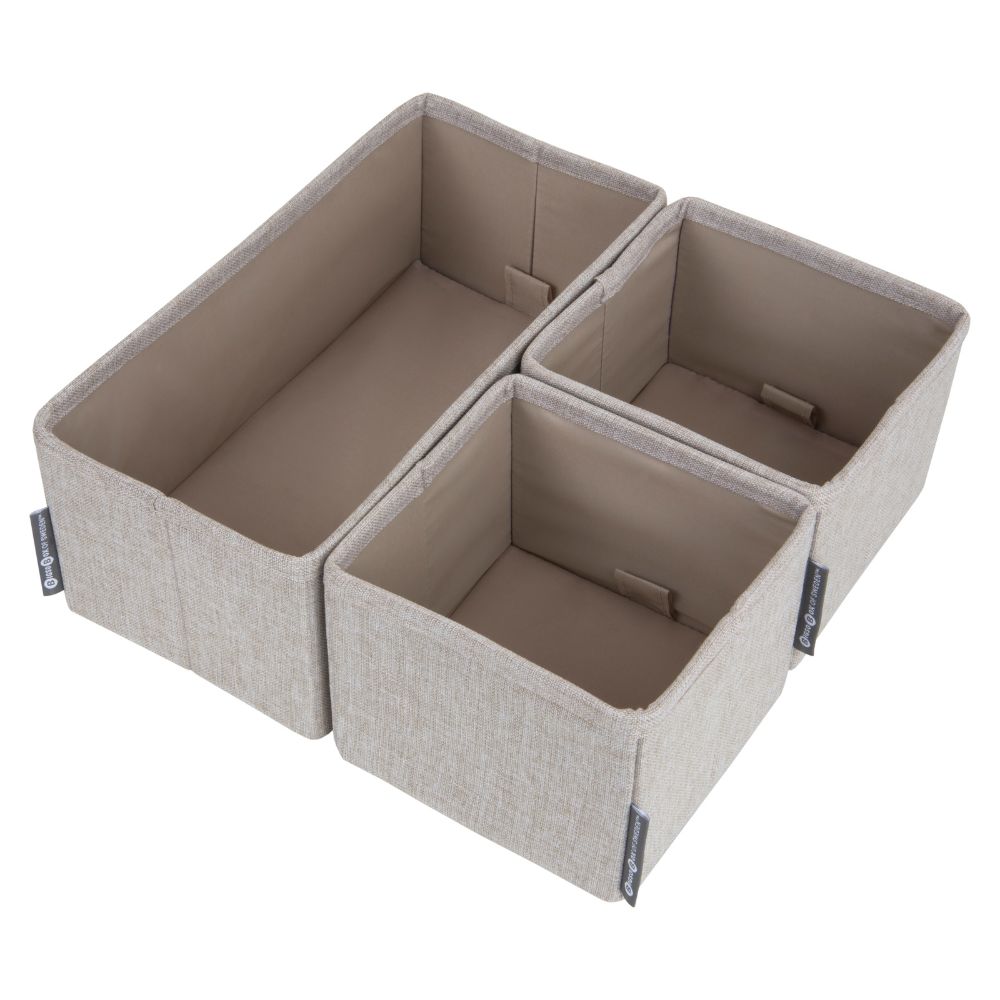 Opbevaringsboks 3-set - Beige