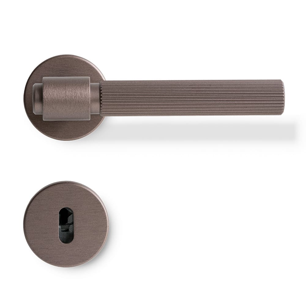 Dørhåndtag Helix 200 Stripe - Europæisk Standard - Mørk Bronze