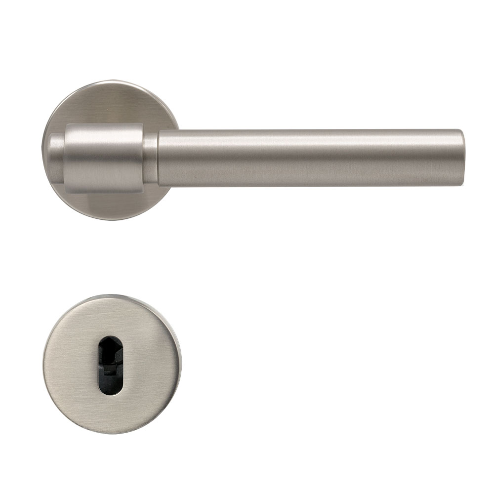 Dørhåndtag Helix 200 Plain - Europæisk Standard - Rustfrit Stål Finish