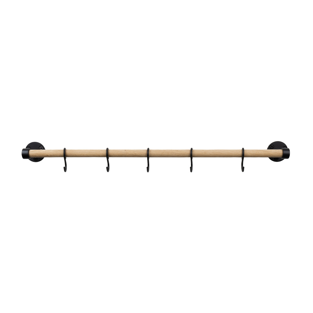 Køkkenstang Aveny - 600mm - Komplet - Eg/Mat Sort