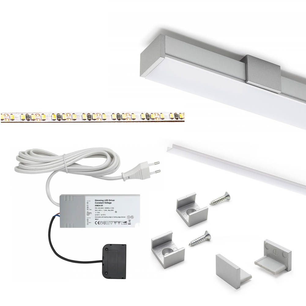 Belysningssæt Twig XA - 2000mm - Aluminium i gruppen Belysning / Al Belysning / LED Strips & Profiler hos Beslag Online (973461-K)