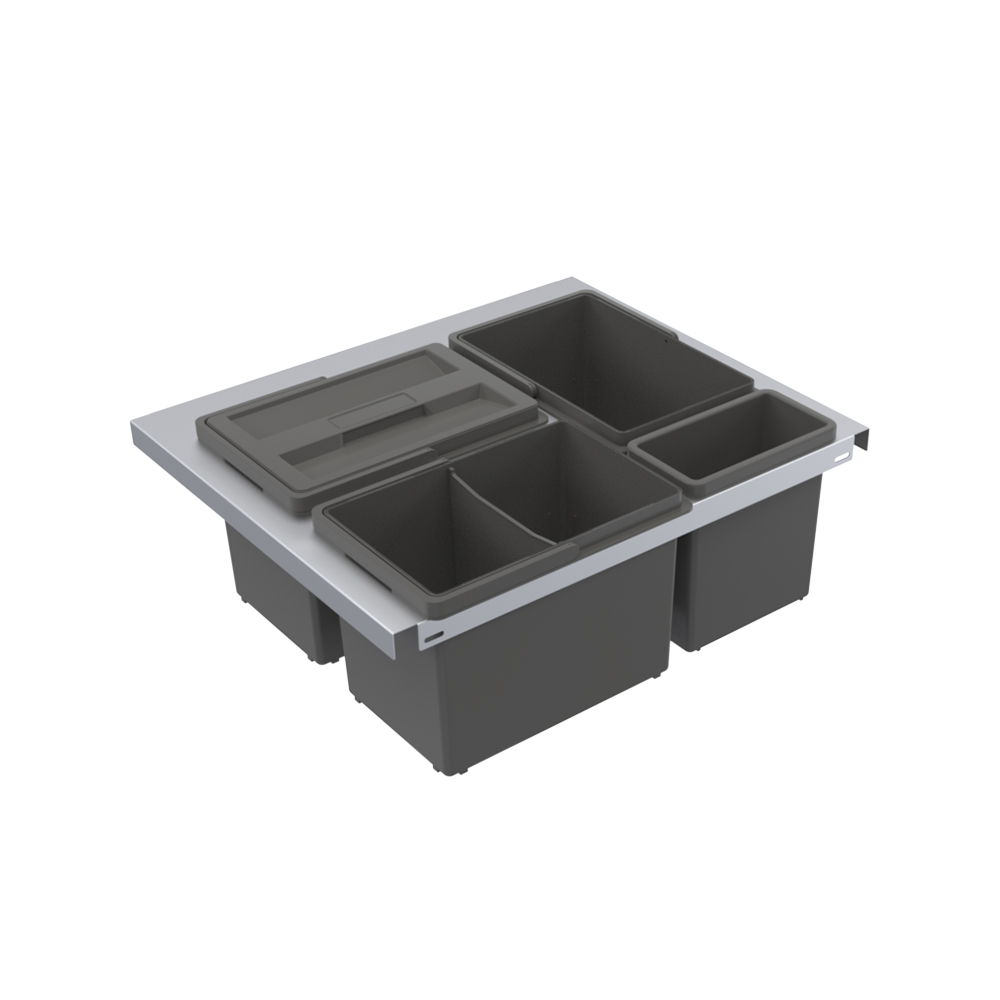 Affaldssystem - Cube Smart - Silver i gruppen Opbevaring / Al Opbevaring / Affaldssortering hos Beslag Online (cube_smart_silver)