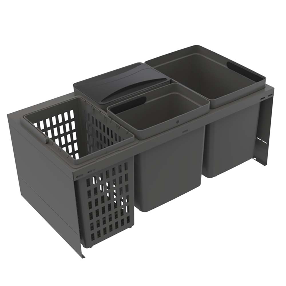 Affaldssystem - Cube Compact Eco - Mørkegrå i gruppen Opbevaring / Al Opbevaring / Affaldssystem hos Beslag Online (for-cube-compact-gra)