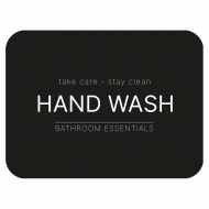 Selvklæbende Etiket - Hand Wash - Mat Sort