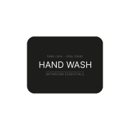Selvklæbende Etiket - Hand Wash - Mat Sort