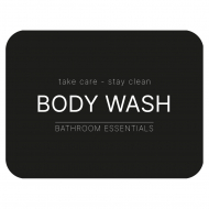 Selvklebende Etikett - Body Wash - Matt Sort