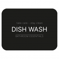 Klisteretikett - Dish Wash - Mattsvart