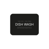 Selvklæbende Etiket - Dish Wash - Mat Sort