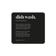 Selvklæbende Etiket Premium - Dish Wash - Mat Sort