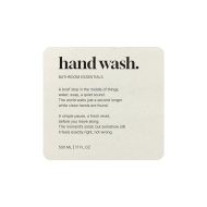 Selvklæbende Etiket Premium - Hand Wash - Beige