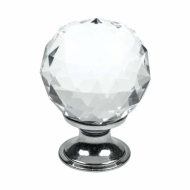 Knop Diamond - Glas/Krom