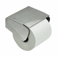 Solid Papirholder Med Låg - Børstet Rustfri Stål Finish