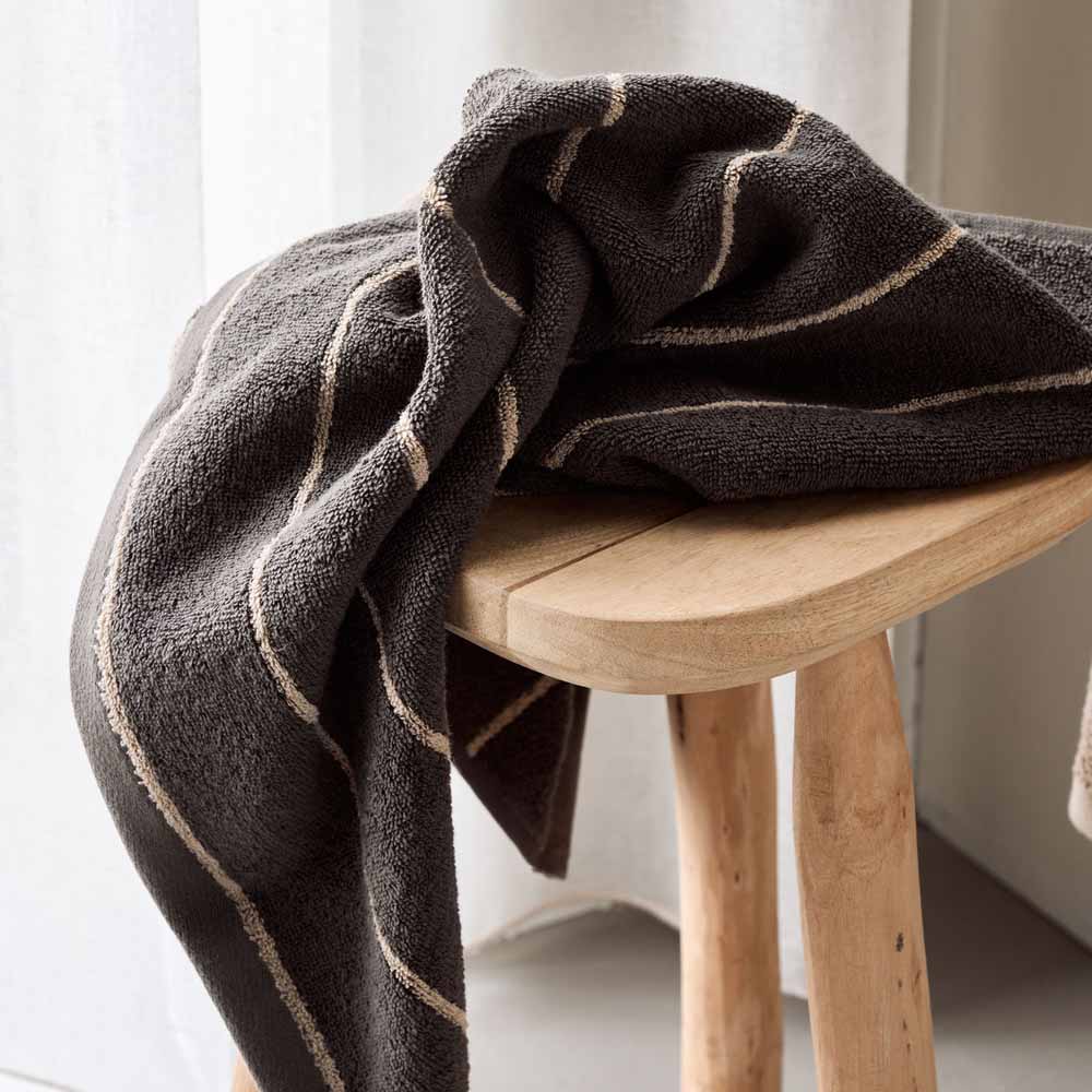 Håndklæde Stripe - 50X100cm - Army 2pak