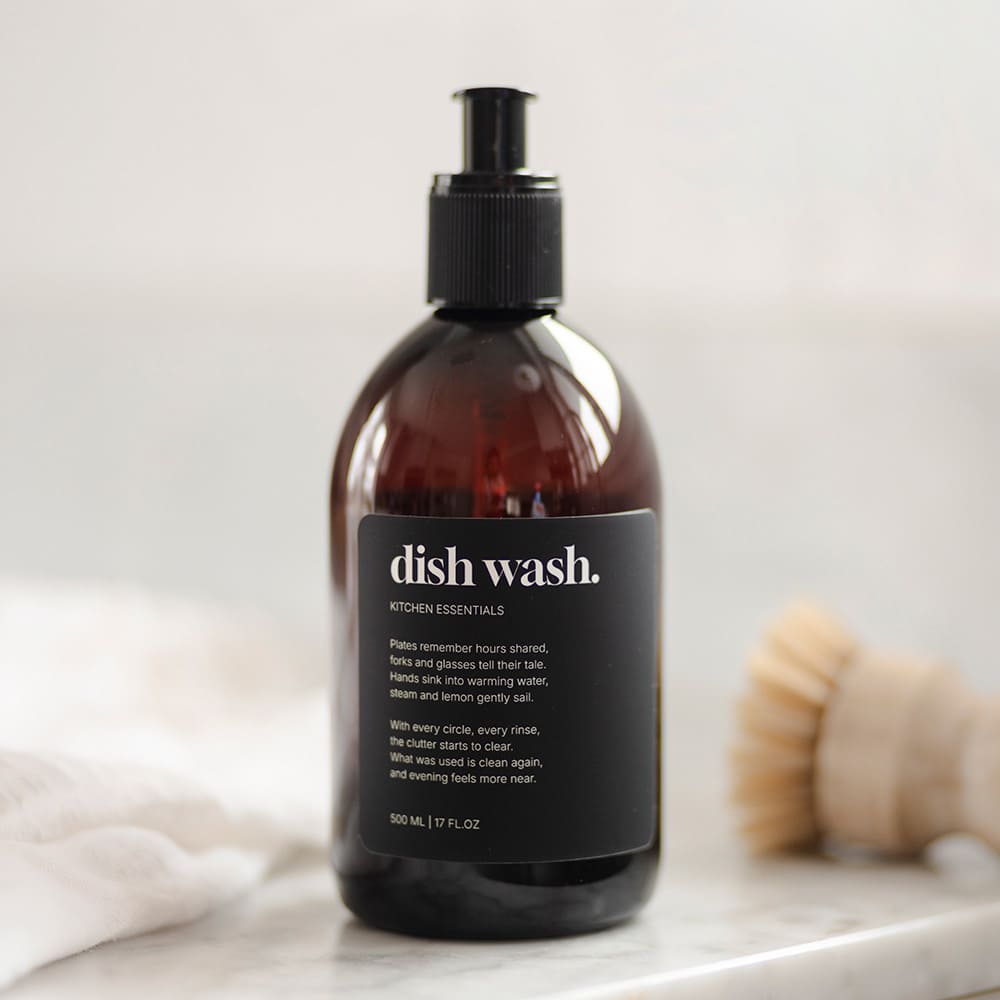 Selvklæbende Etiket Premium - Dish Wash - Mat Sort