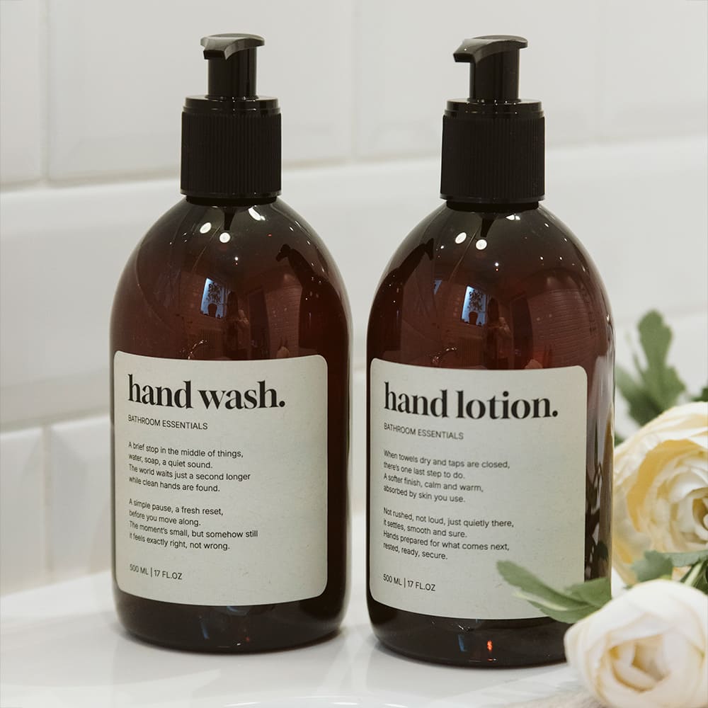 Selvklæbende Etiket Premium - Shampoo - Beige