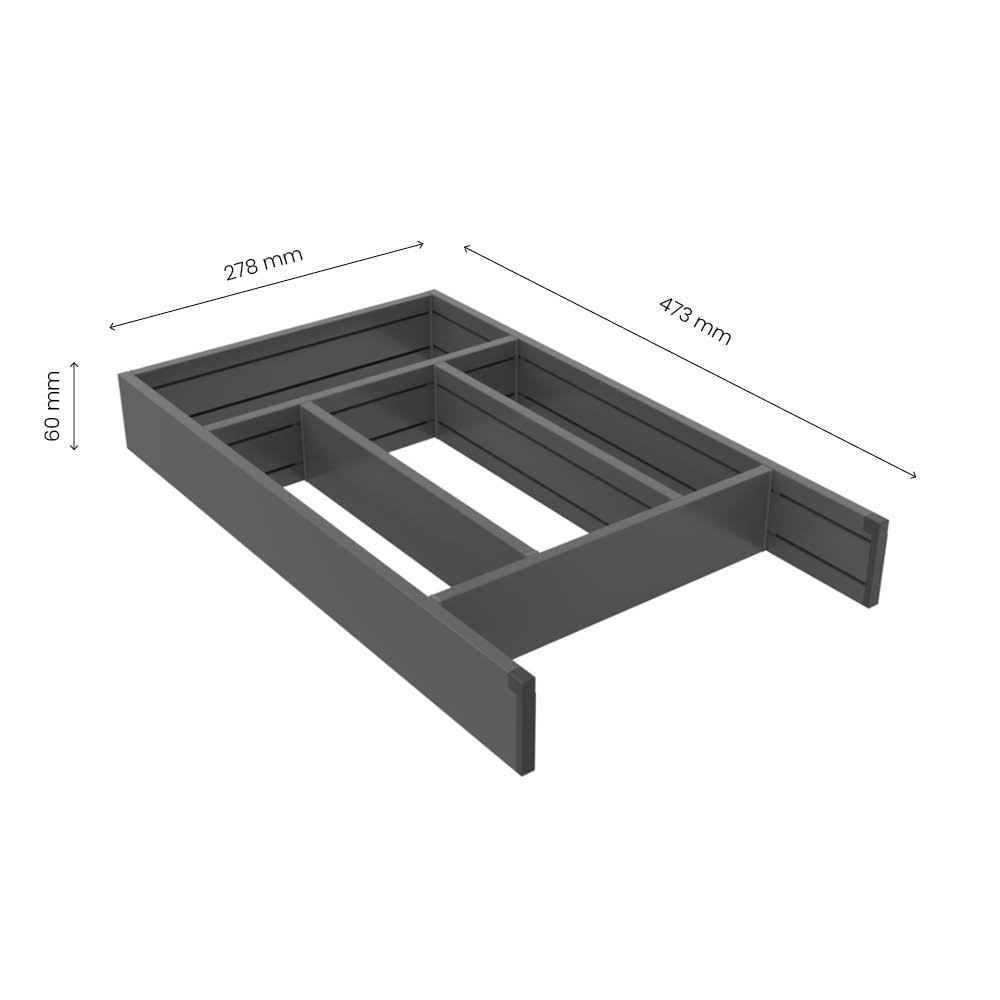 Bestikskuffe Flex Basic - 500 (473mm) -  Mørkegrå