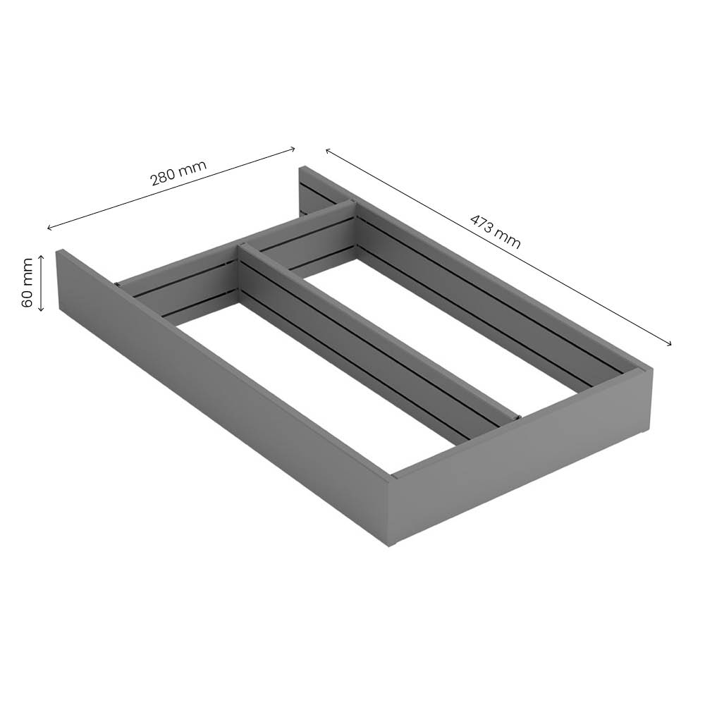 Skuffeindsats Flex Basic Redskabskasse - 500 (278mm) - Mørkegrå
