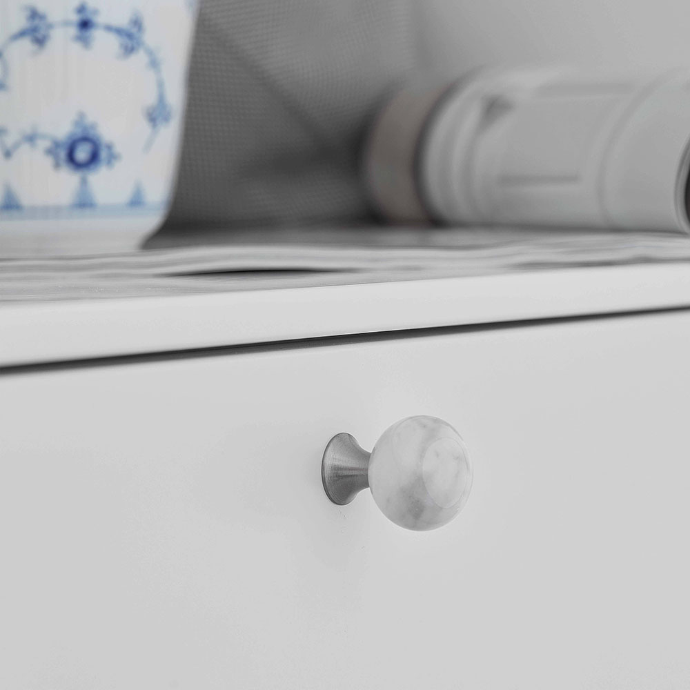 Knop Bead Straight - Carrara Marmor