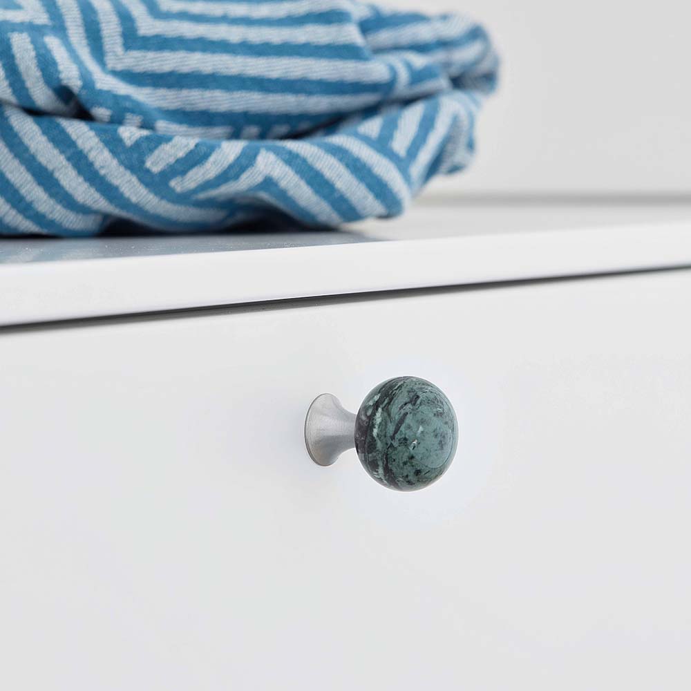 Knop Bead Straight - Carrara Marmor Grøn