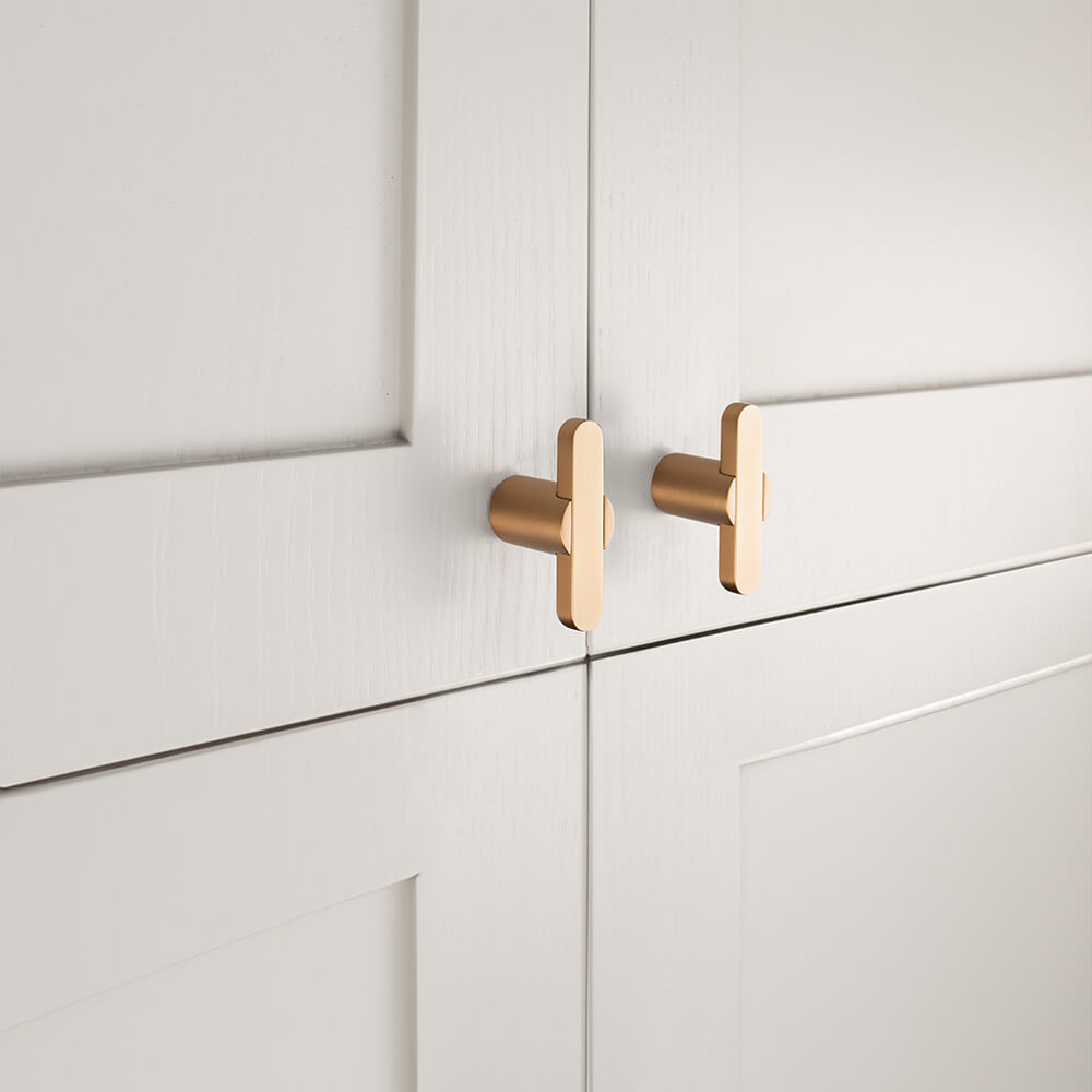 Knop T Fusion - Børstet Messing