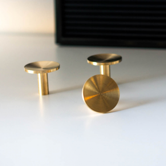 Knop Sture - 28mm - Børstet Ubehandlet Messing