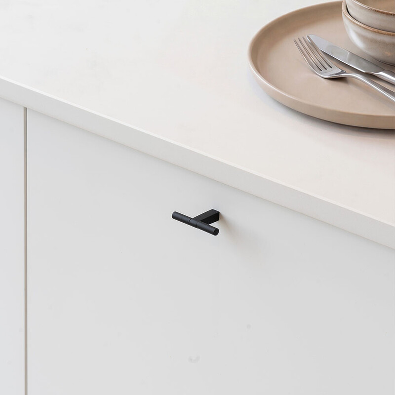 Knop T Petit - Mat Sort