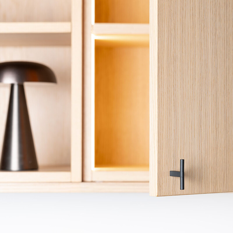 Knop T Petit - Mat Sort