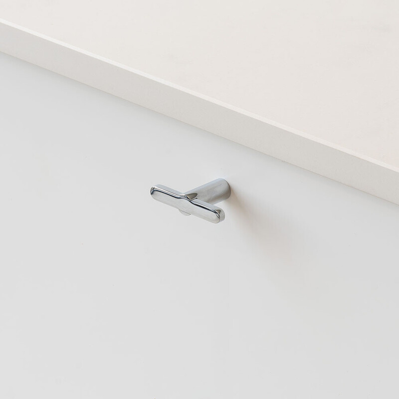 Knop T Flow - Poleret Krom
