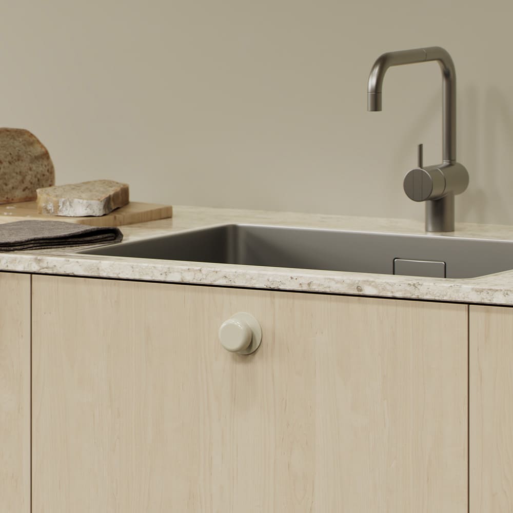 Knop Colette - 50mm - Glossy Dusty Creme
