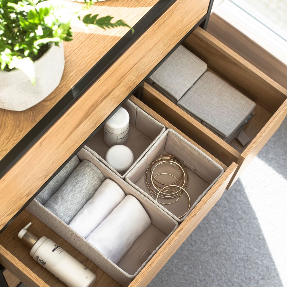Opbevaringsboks 3-set - Beige