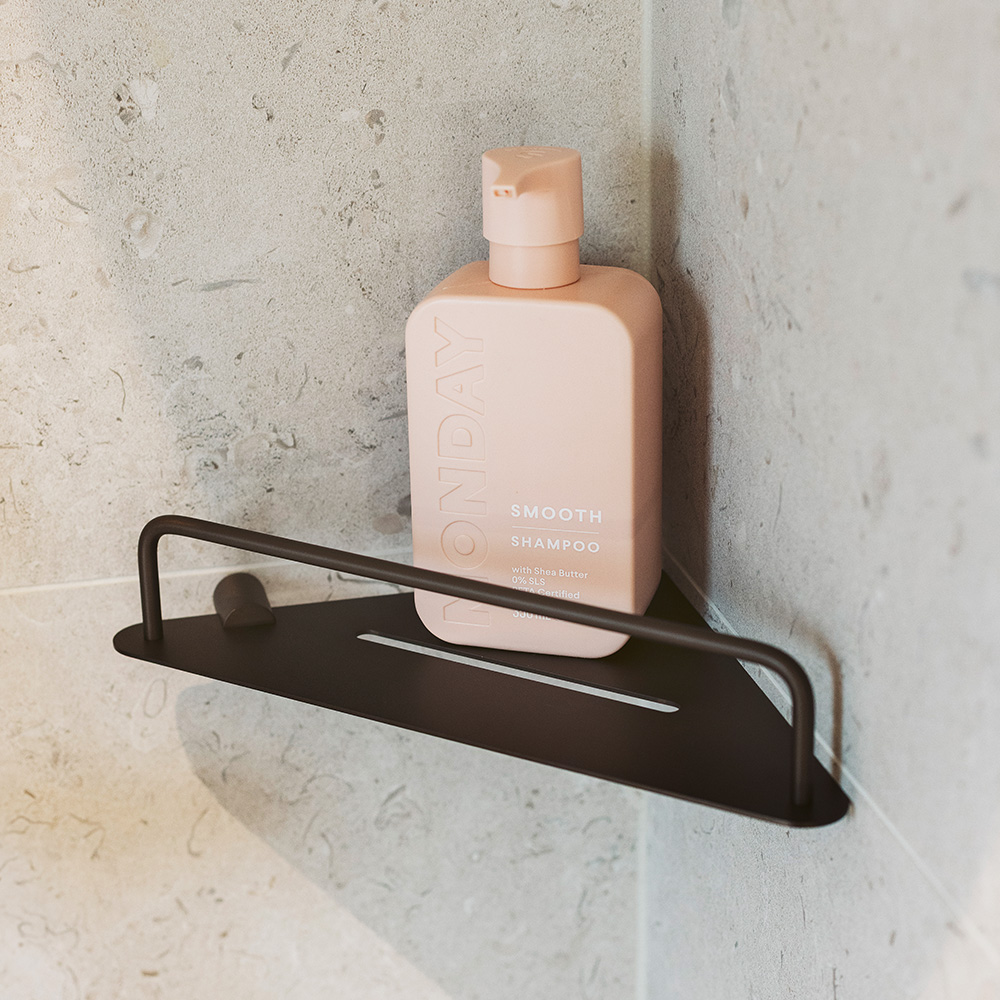 Hjørnehylde Match - Brunet Messing