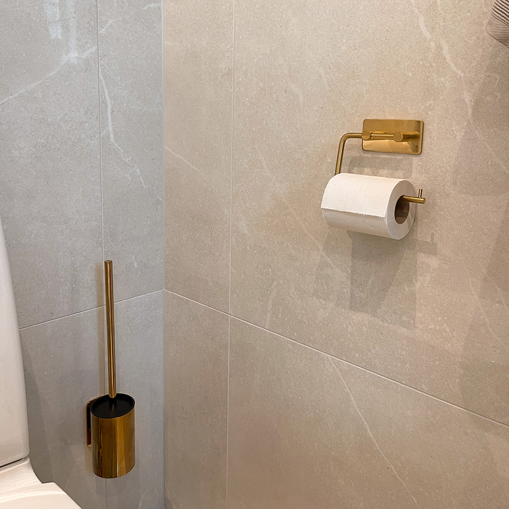 Base 200 Toiletrulleholder - Poleret Messing