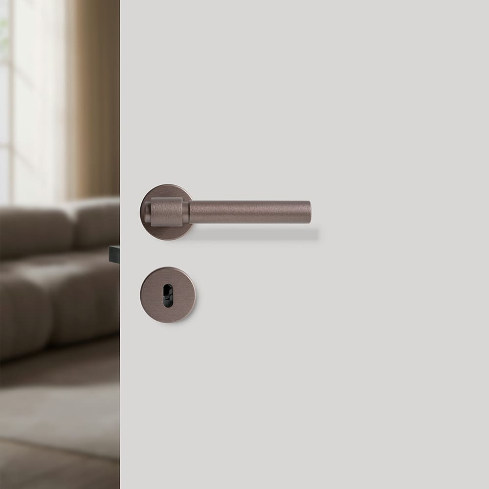 Dørhåndtag Helix 200 Plain - Mørk Bronze