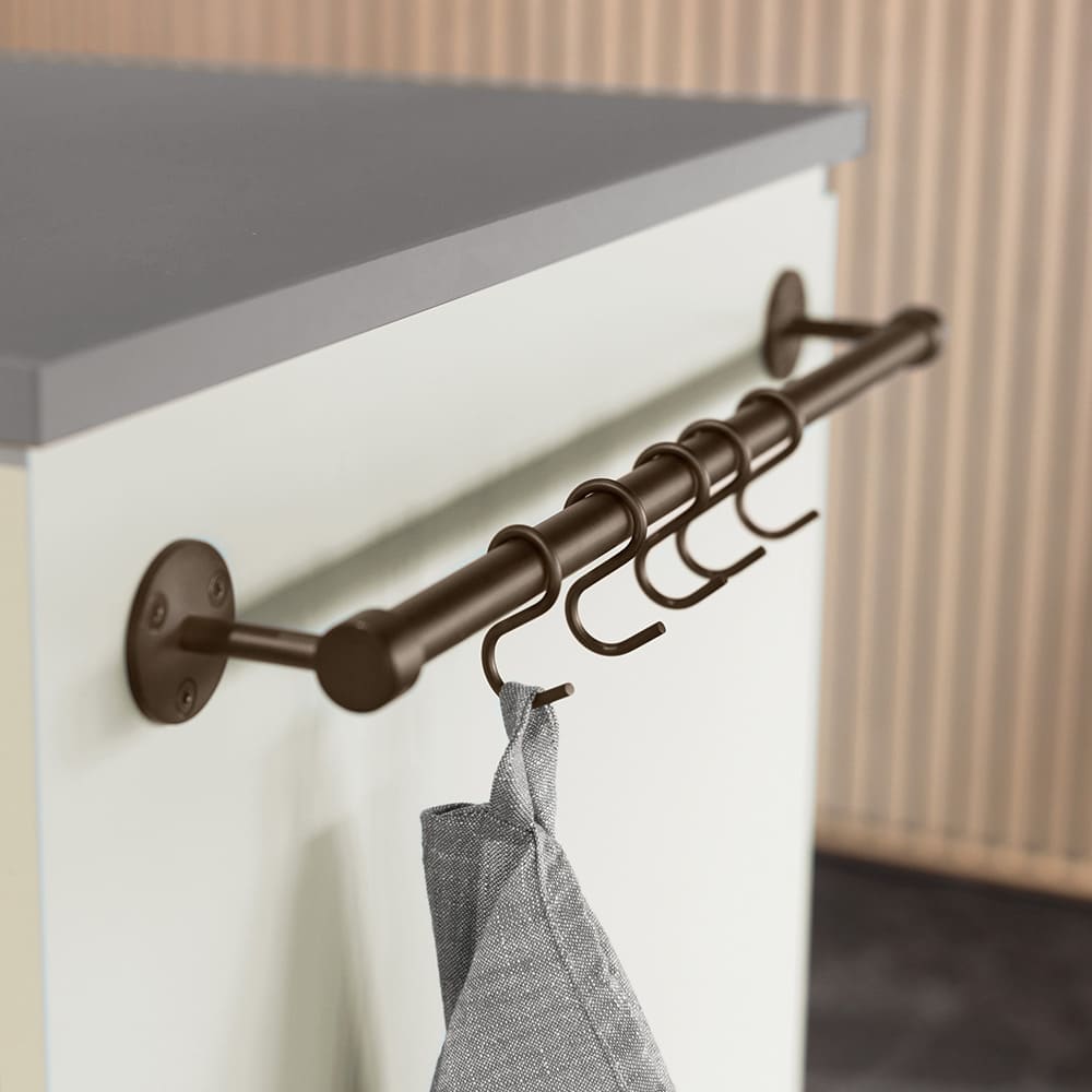 Køkkenstang Aveny - 600mm - Komplet - Brunet Messing
